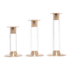 Vintage set of brass and lucite candlesticks, 1970s