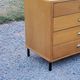 Vintage store chest of drawers in blond oak metal tube legs 4 drawers