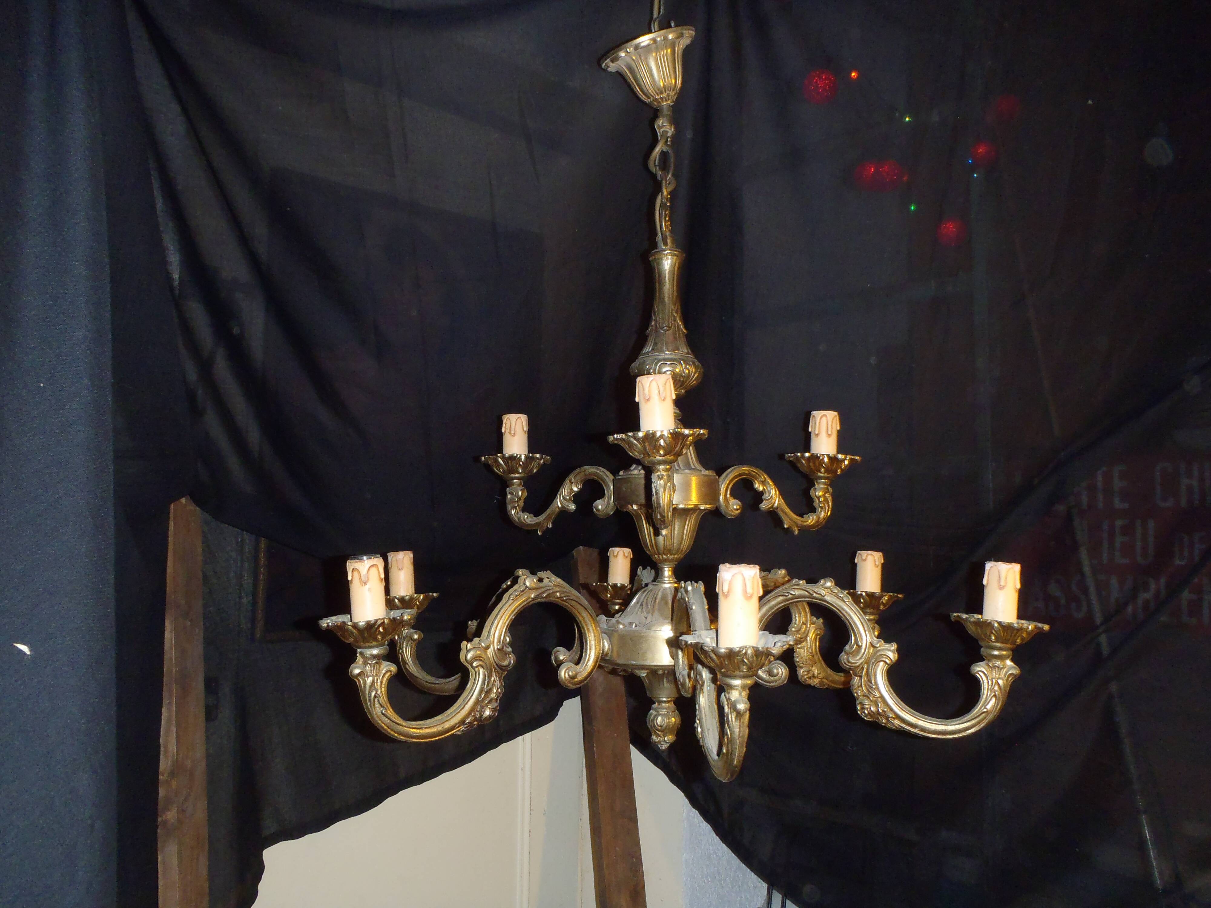 Bronze chandelier "framon" with 9 lights.