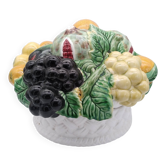 Fruit basket with lid. Enameled barbotine. Large model. Bordallo Pinheiro