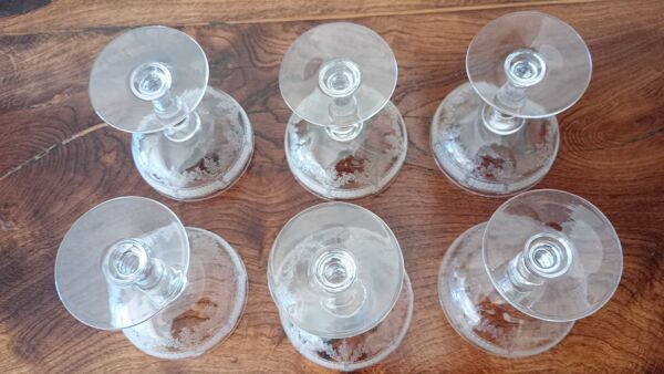 6 coupes à champagne en cristal de Baccarat