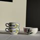 Set of 2 blue Quimper earthenware mugs H6.5 D15