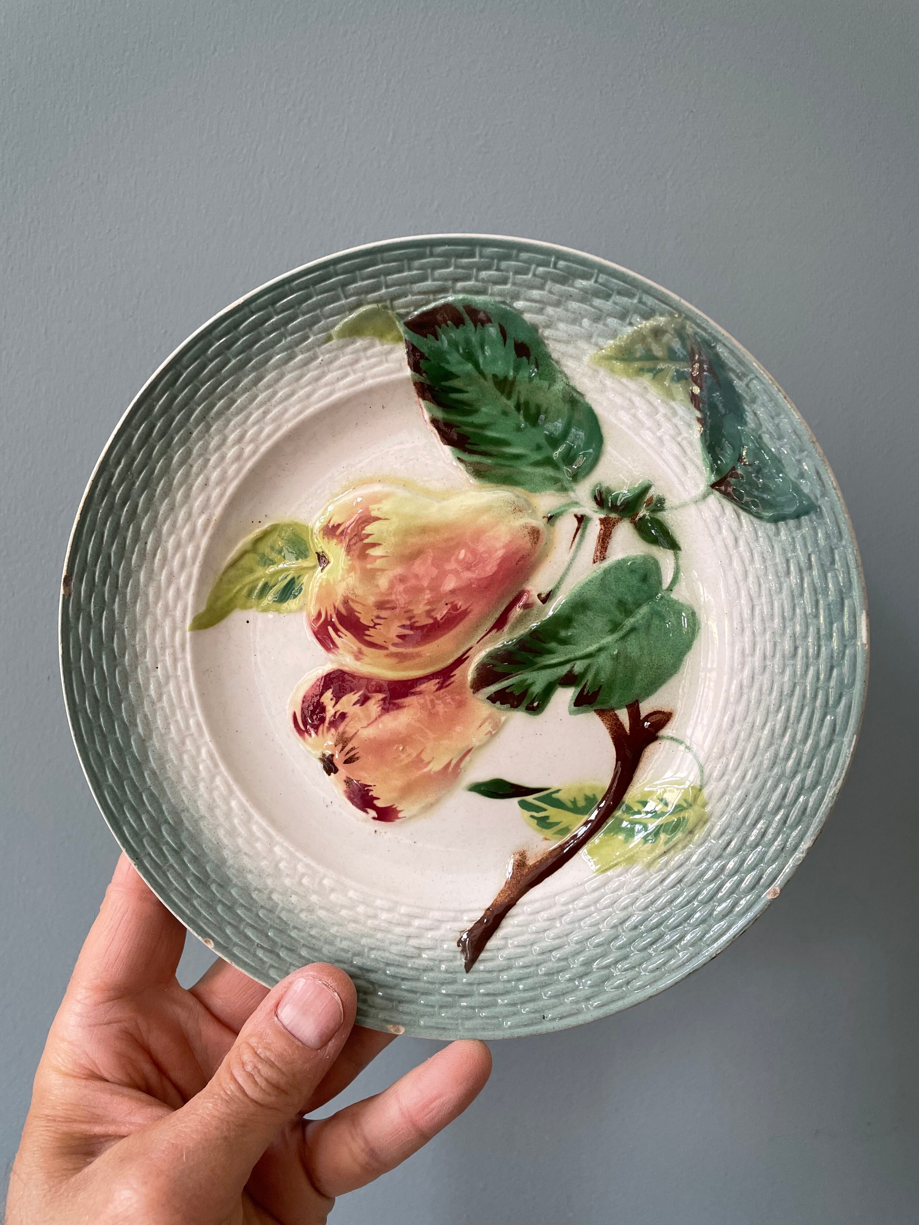 Set of 4 dessert plates in slurry St Amand Hamage