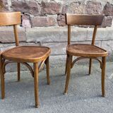 Pair of chairs bistro baumann curved wood