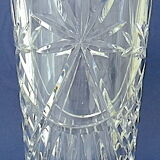 Conical carved crystal vase