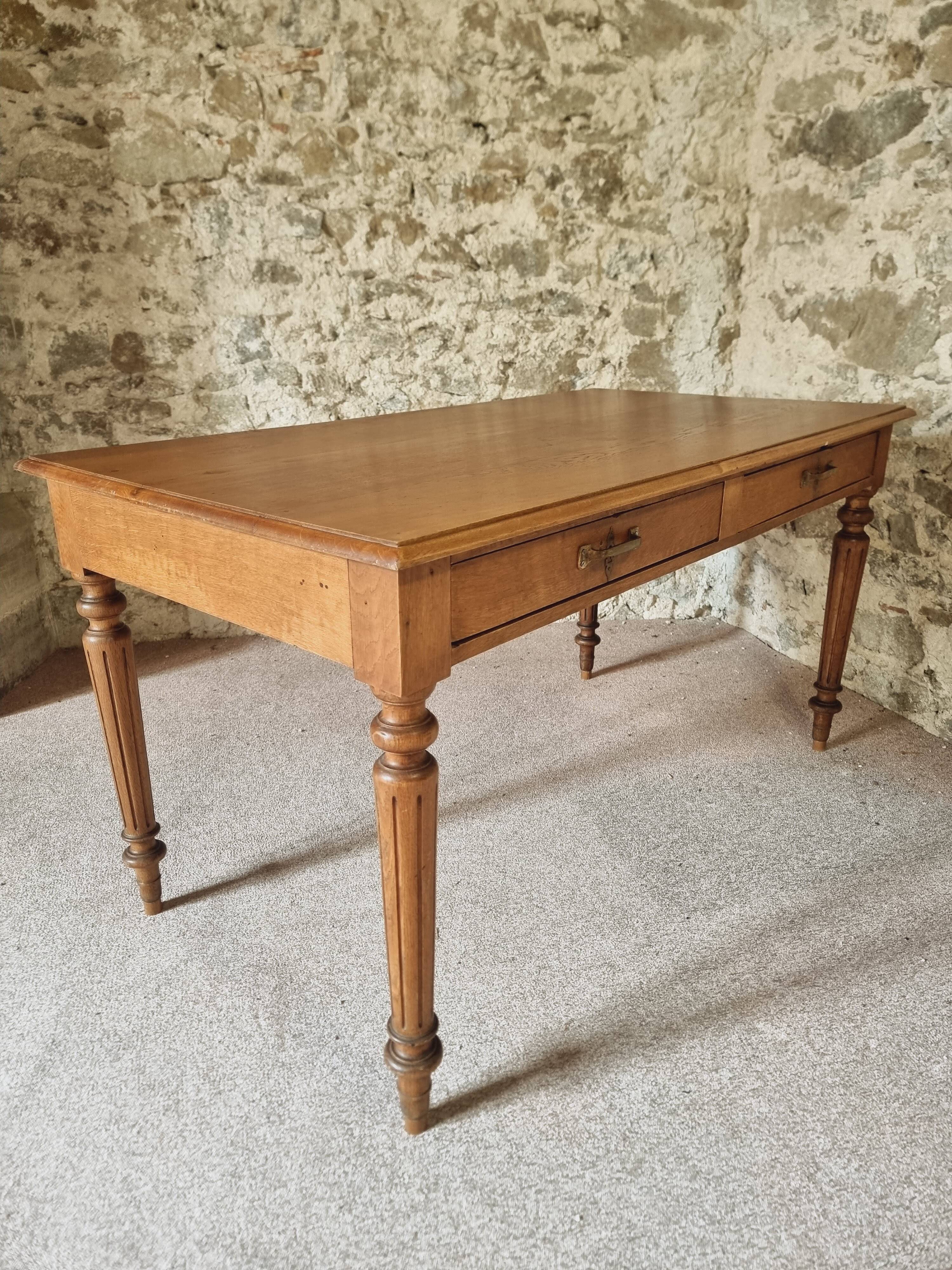 Antique Oak Table – 1930s Desk or Dining Table