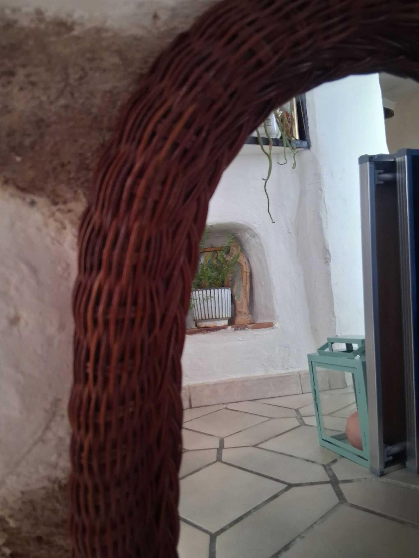 Miroir rotin vintage 80s