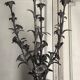 Pair of carrara marble vases, bronze bouquet of flowers