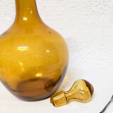 Amber blown glass carafe