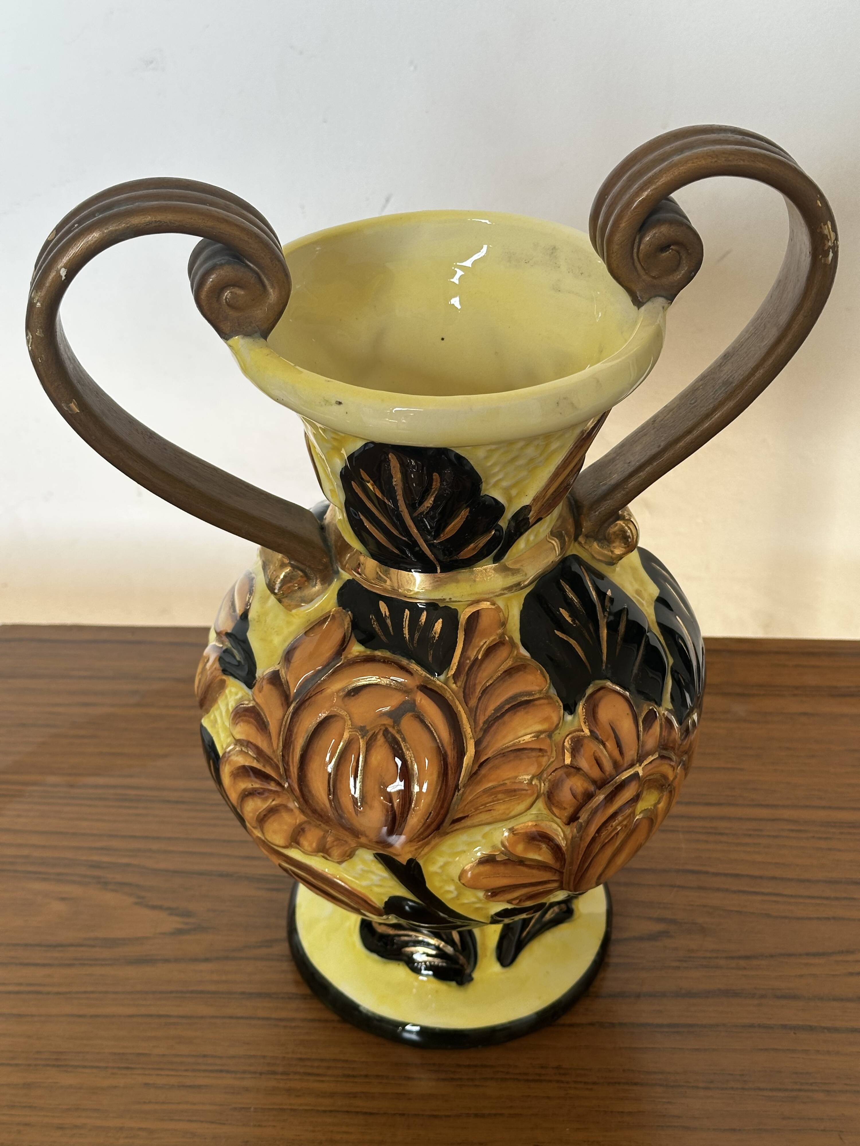 Medici vase in Vallauris ceramic, signed JTF