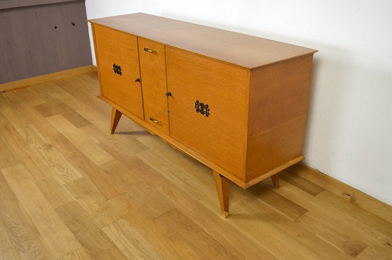 Vintage 1950/1960 Golden Oak Compass Leg Sideboard