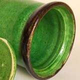 Sugar pot Vintage handmade varnishing pottery