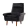 Black leather armchair, Danish design, 1970s, production: Denmark