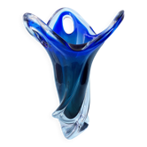 Vase en verre bleu style Murano