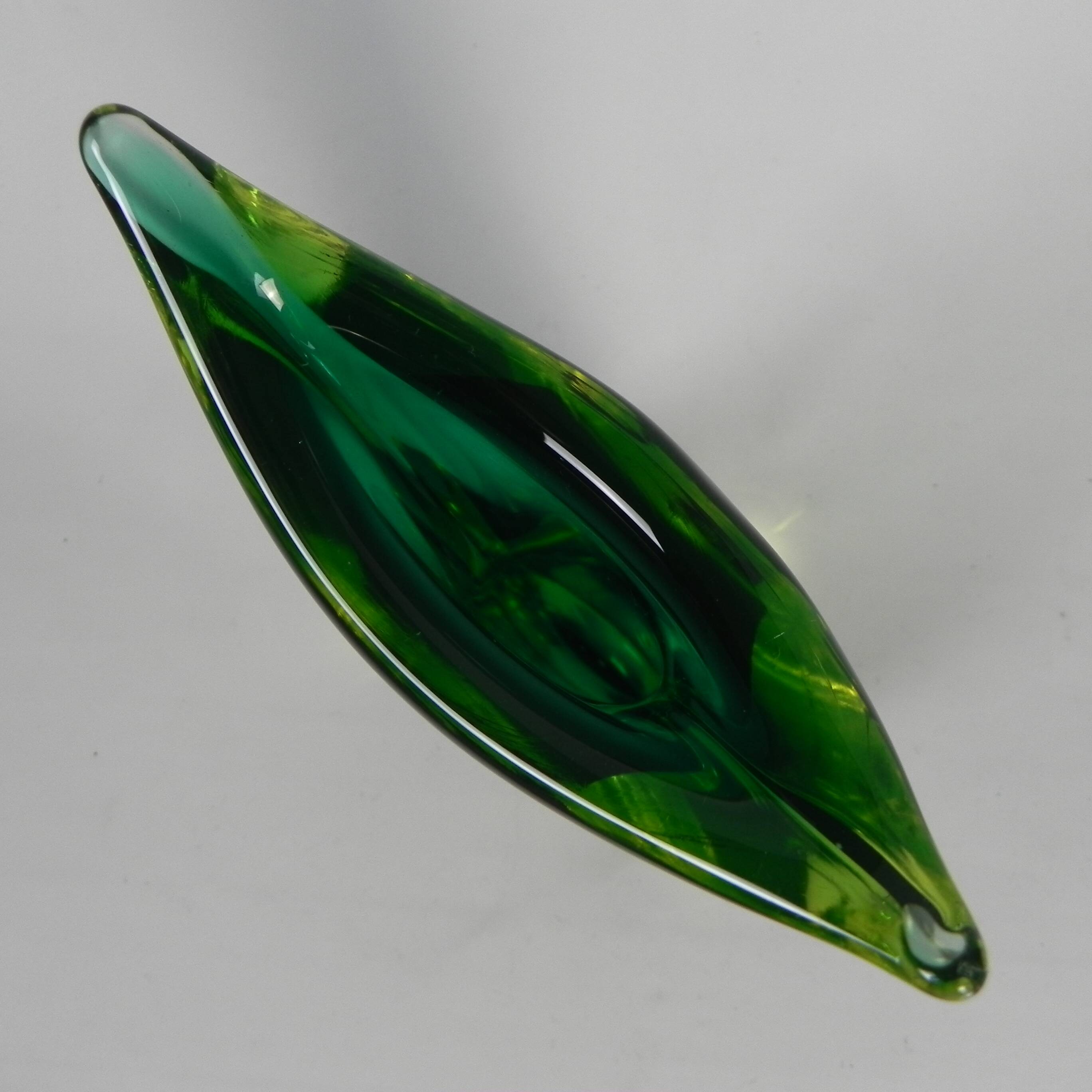 Murano Sommerso vase in green and amber yellow glass, 1960s