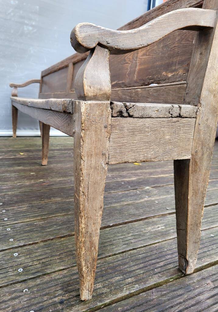 19th-century church pew, 245 cm long