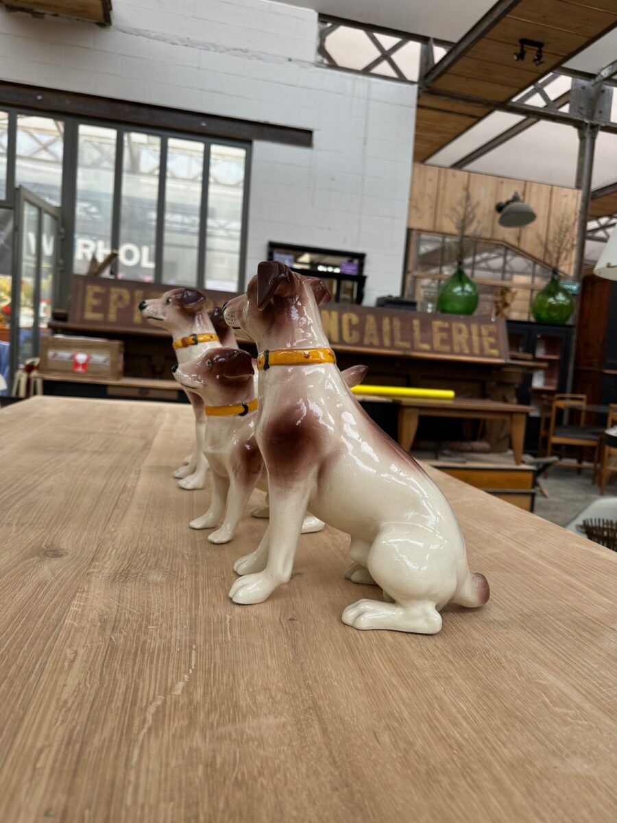 Series of ceramic dogs from Desvres