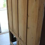 Vintage wooden refrigerator cabinet 2 doors