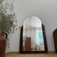 Grand miroir biseauté art déco en noyer