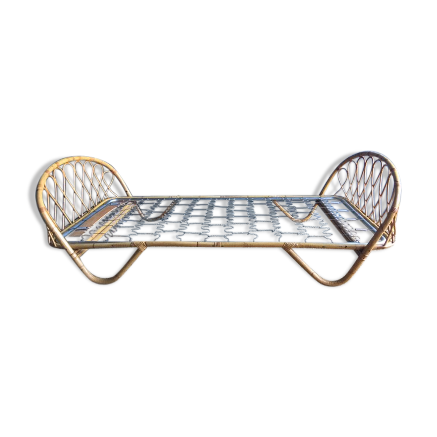 Bed rattan basket bench