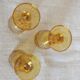 3 amber liquor glasses in Bohemian crystal