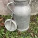 Pair of farm milk jars aluminum cans