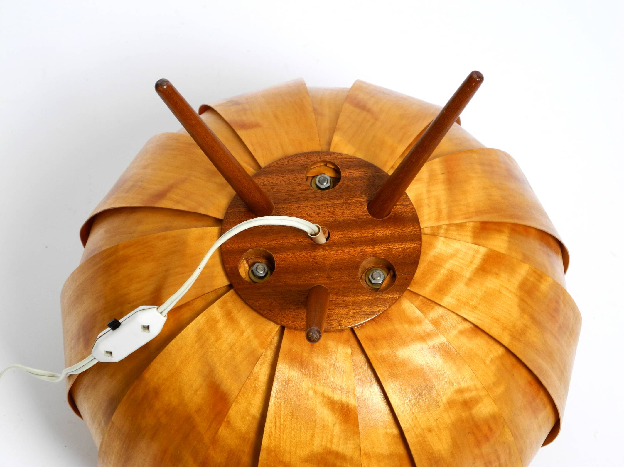 Large Mid Century Modern bentwood lamella tripod Table Lamp
