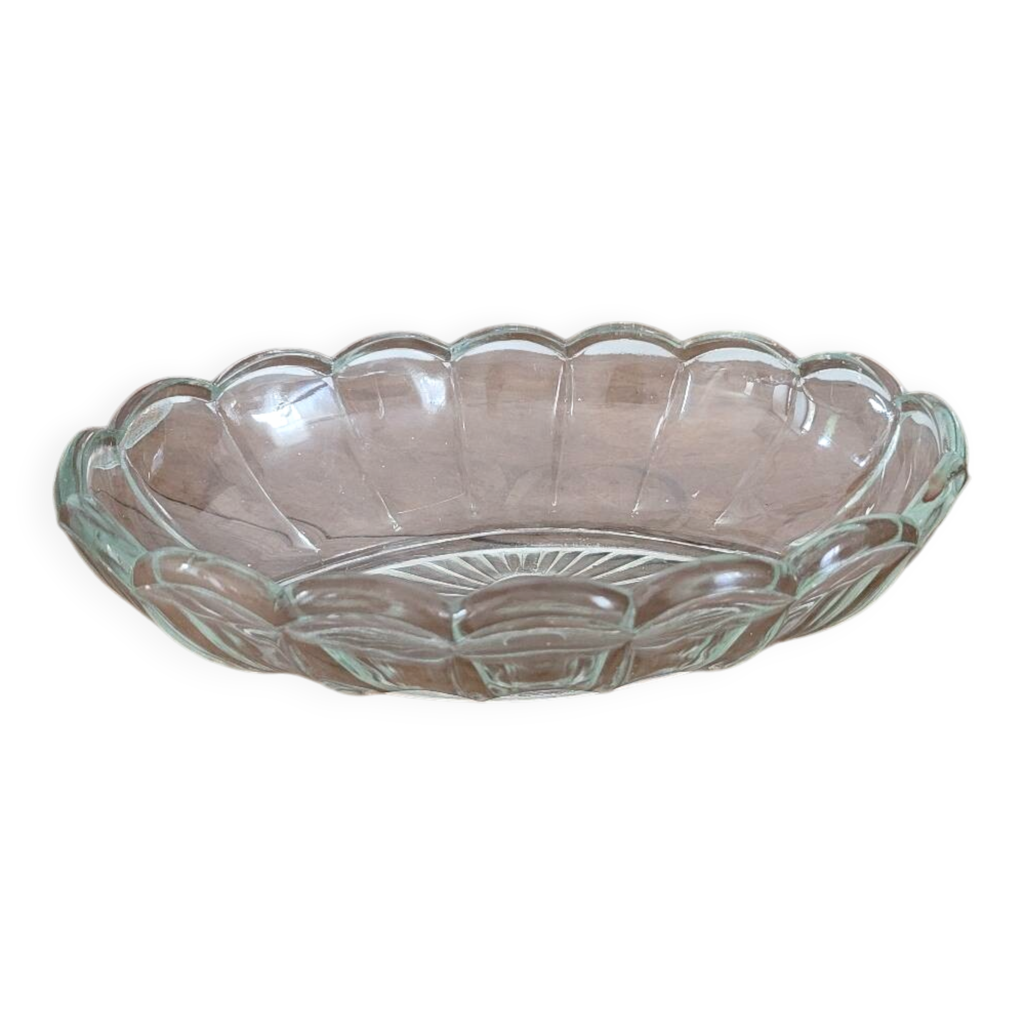 Scalloped glass dish