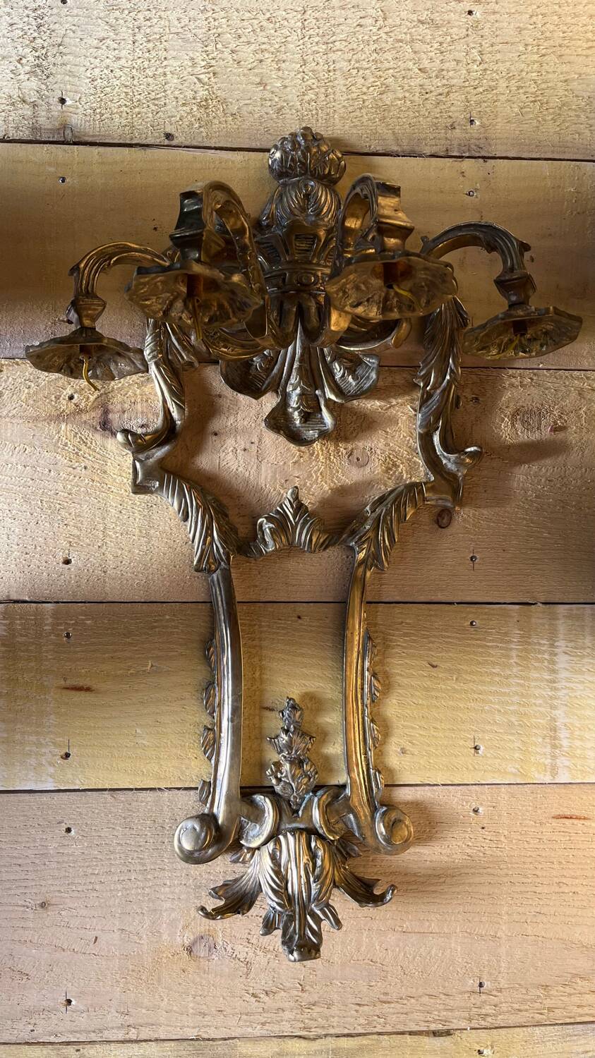 Pair of LXV style gilt bronze wall lights