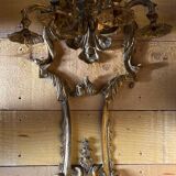 Pair of LXV style gilt bronze wall lights