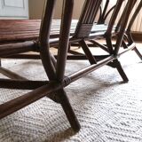 Rattan and bamboo sofa