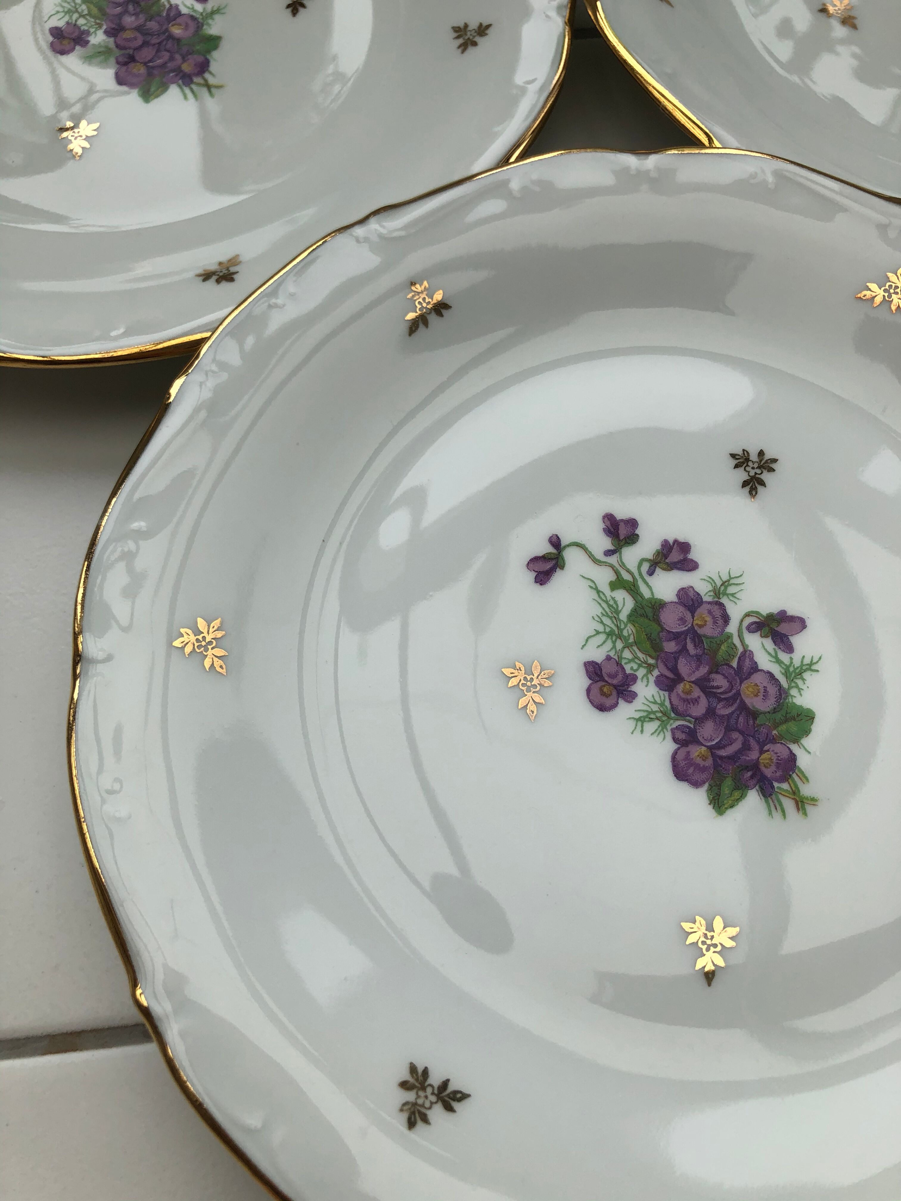 Sologne porcelain dessert plates