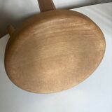 Wooden stool tripod hollow seat 1960