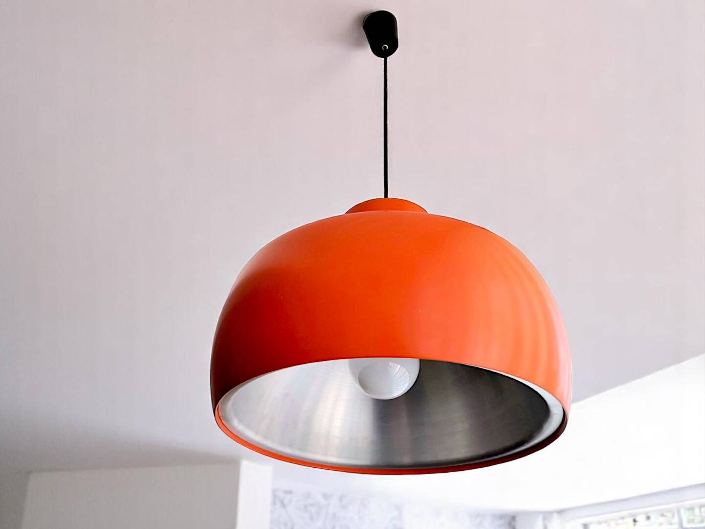 Large orange pendant light for dining room