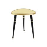 Seventies yellow triangular plant table design formica copper conical