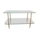 Brass and glass coffee table in Jansen style circa 1960.