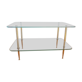 Brass and glass coffee table in Jansen style circa 1960.