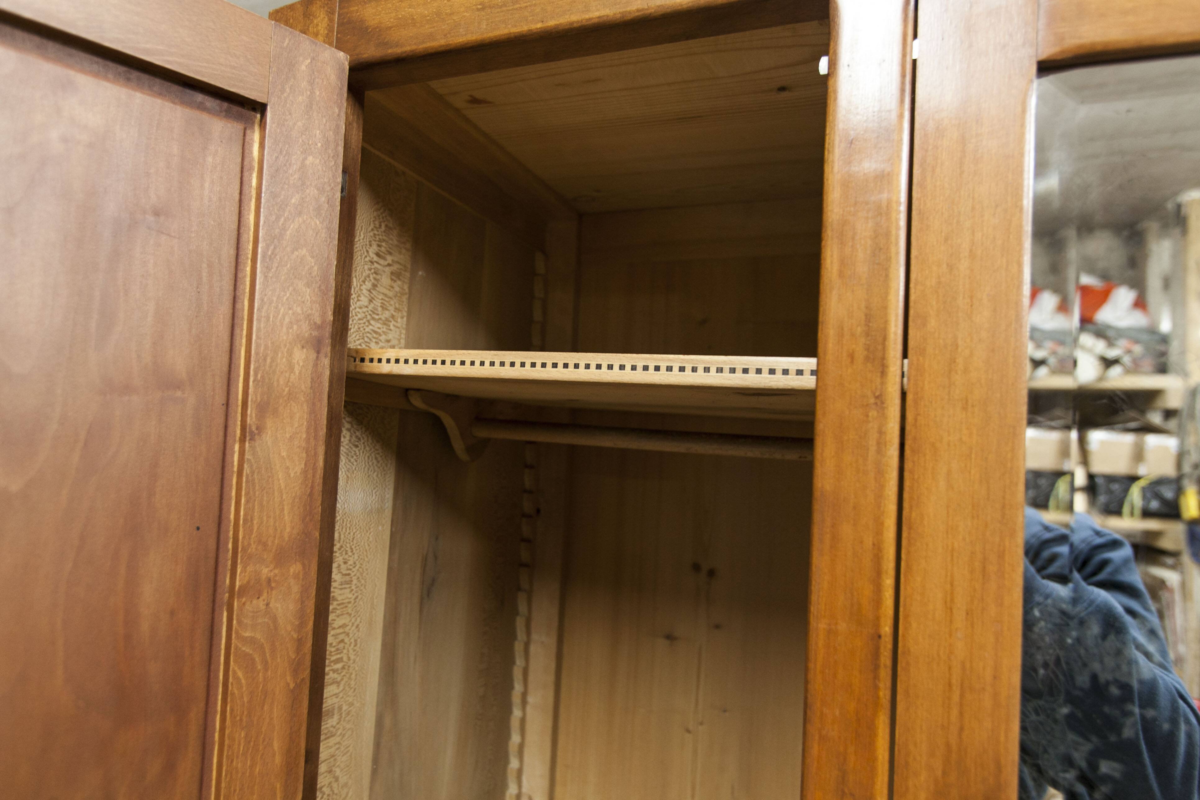 Mid-century armoire with large mirror, wardrobe and chest of drawers