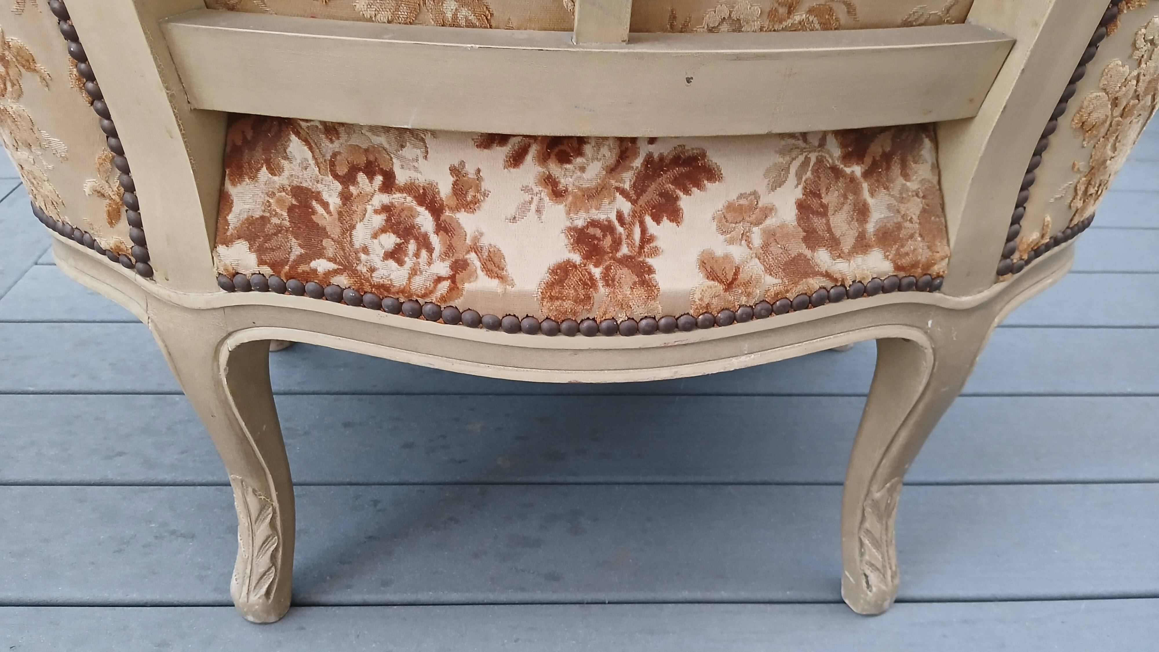 Gondola bergère bench for two in Louis XV style