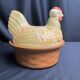 Tableware, polychrome earthenware terrine chicken, 20th century