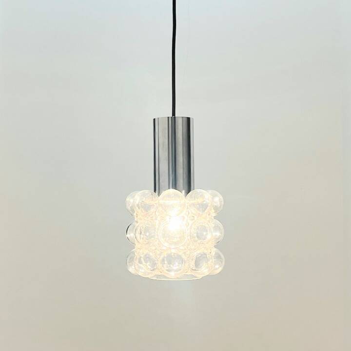 Mid Century Bubble Glass & Chrome Ceiling Light/Pendant by Helena Tynell for Limburg, Germany, 1960s