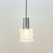 Mid Century Bubble Glass & Chrome Ceiling Light/Pendant by Helena Tynell for Limburg, Germany, 1960s