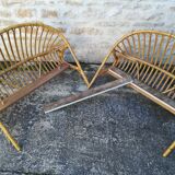 Wicker basket headboard and footboard