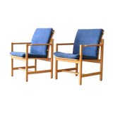 Paire de fauteuils en chêne de Borge Morgensen