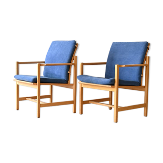Pair of oak armchairs by Borge Morgensen