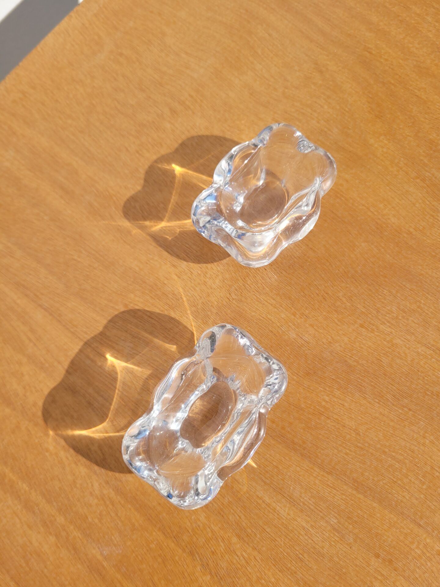 Pair of Daum crystal salt cellars