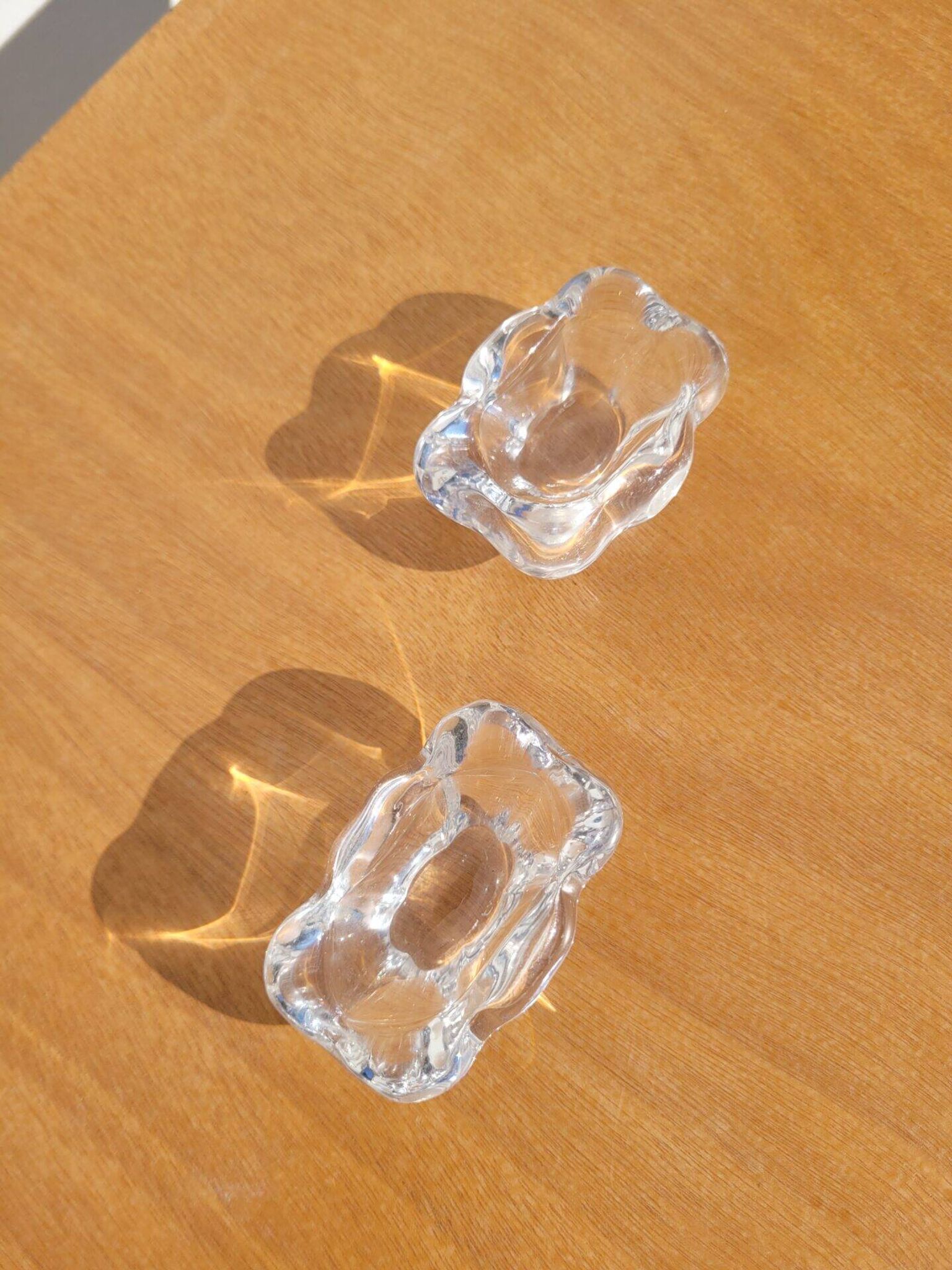 Pair of Daum crystal salt cellars