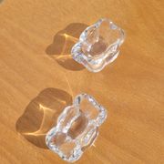 Pair of Daum crystal salt cellars