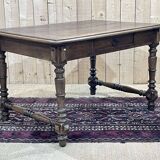 Oak desk table with one drawer, work from the 1930s