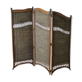 3-panel rattan screen 60s